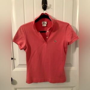 Lacoste, Ladies, Coral Colored, Polo Shirt, Size 40, EUC!
